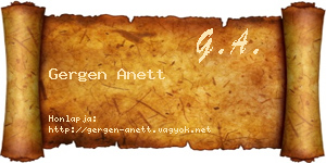 Gergen Anett névjegykártya